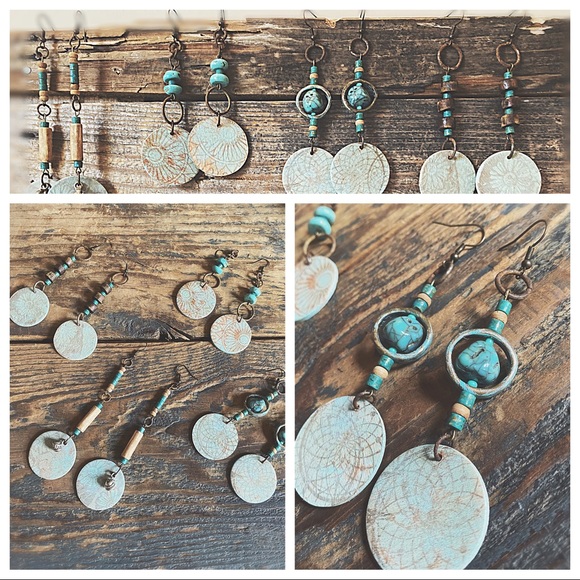 Henna Printed Dangles  A B C  / D is sold - Picture 12 of 17